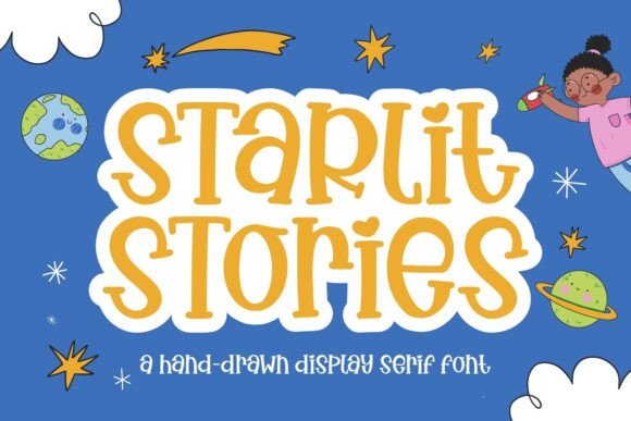 Starlit Stories: A Whimsical Display Font for Branding